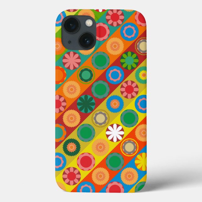 Flower Power in Rows Case-Mate iPhone Case (Back)