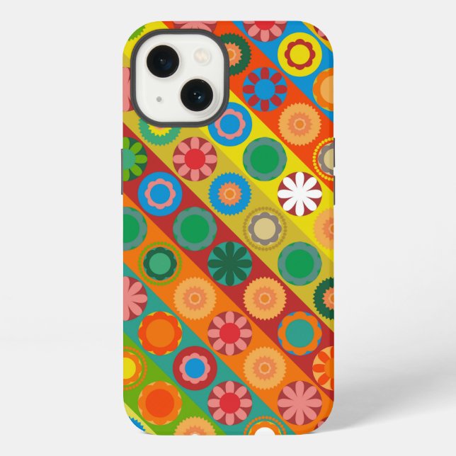 Flower Power in Rows iPhone Case (Back)