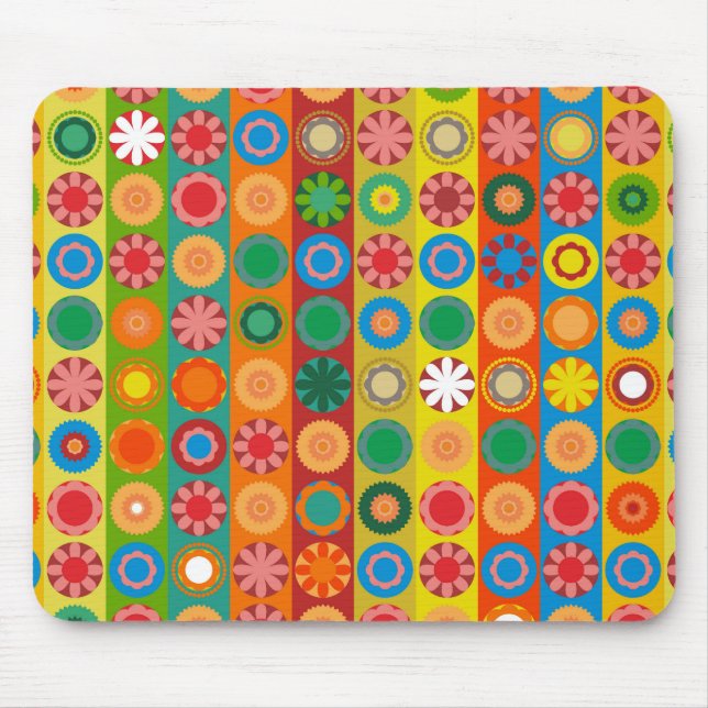 Flower Power in Rows Mouse Mat (Front)