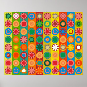 Flower Power in Rows Poster