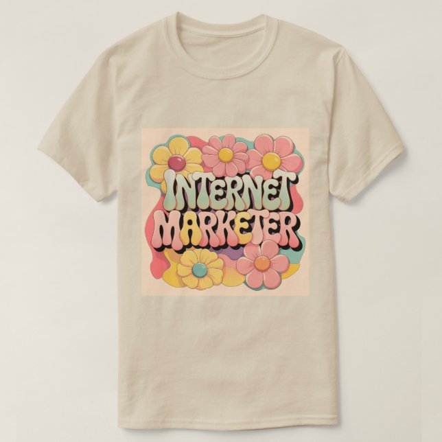  Flower Power Internet Marketer T-Shirt (Design Front)
