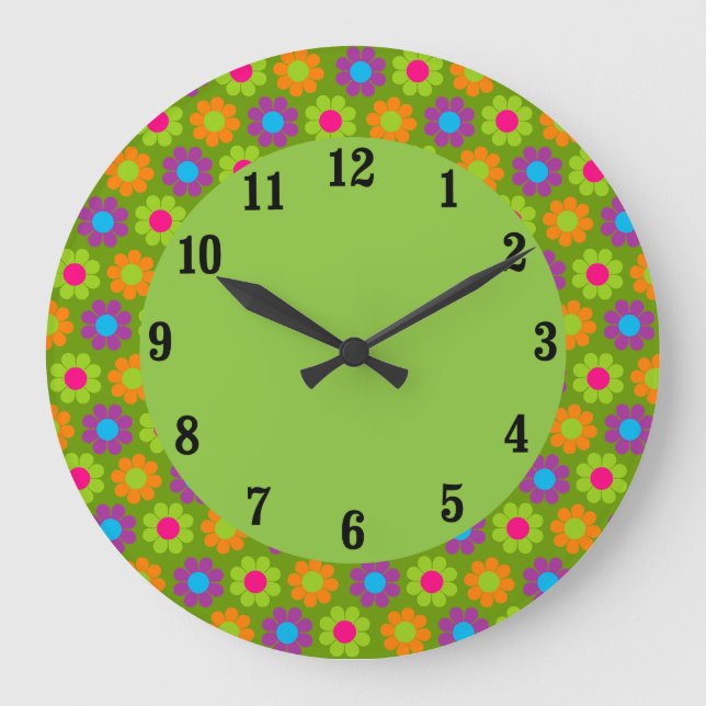 Flower Power Large Clock (Front)