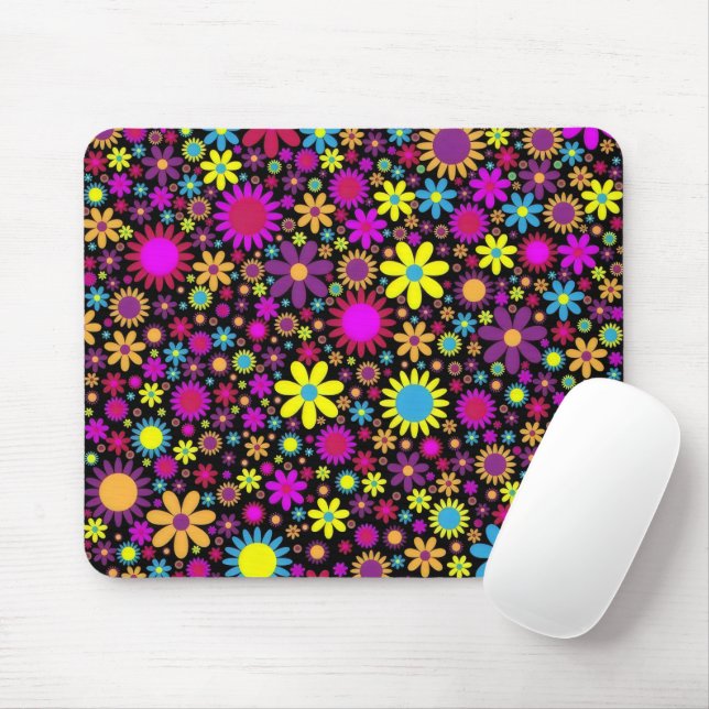 Flower Power Mouse Mat (With Mouse)