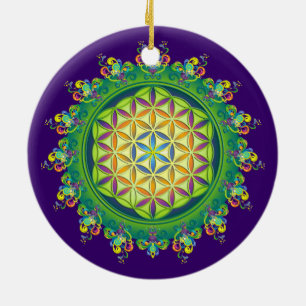 Flower Power of Life / Blume des Lebens Ceramic Tree Decoration