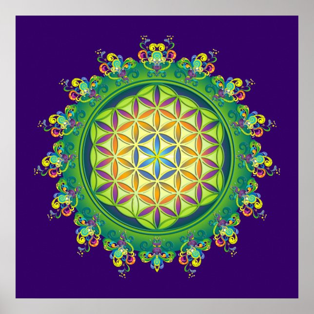 Flower Power of Life / Blume des Lebens Poster (Front)