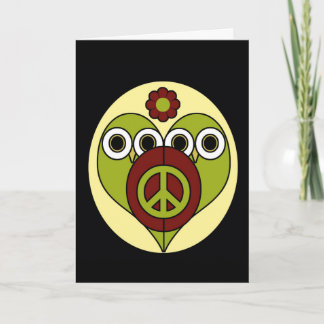 Flower Power Owls Greeting Card