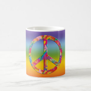 Flower Power Peace   chakren colour Coffee Mug