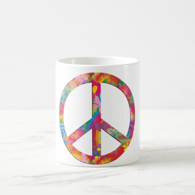 Flower Power Peace Coffee Mug (Center)