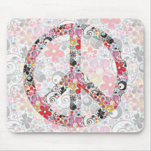 Flower Power Peace I FlowerPower light Mouse Mat