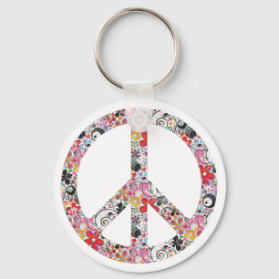 Flower Power Peace I Key Ring