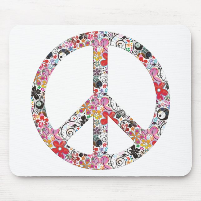 Flower Power Peace I Mouse Mat (Front)