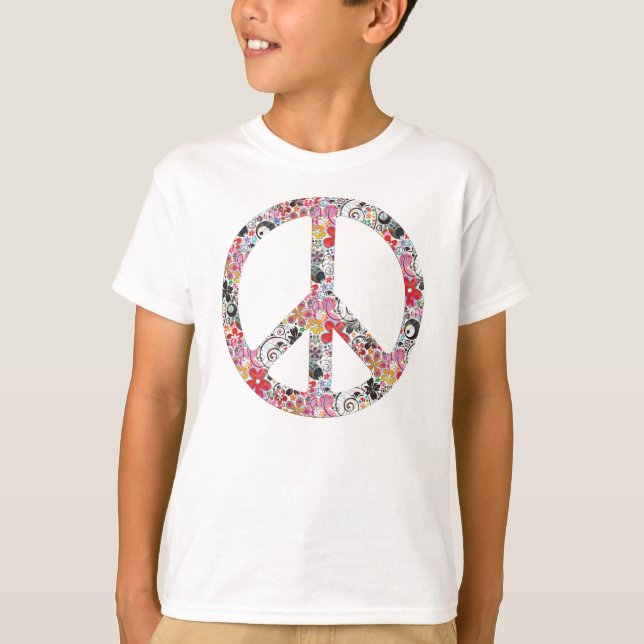 Flower Power Peace I T-Shirt (Front)