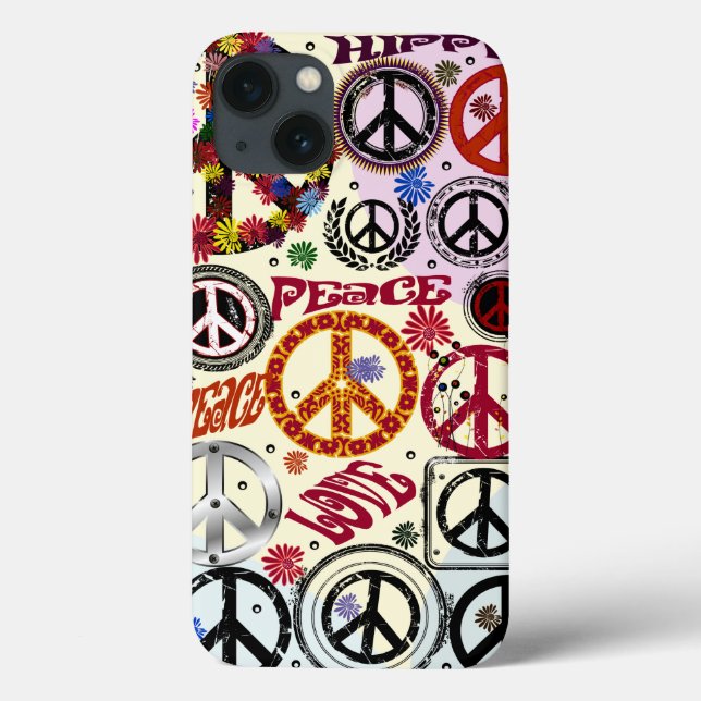 Flower Power Peace & Love Hippie Case-Mate iPhone Case (Back)
