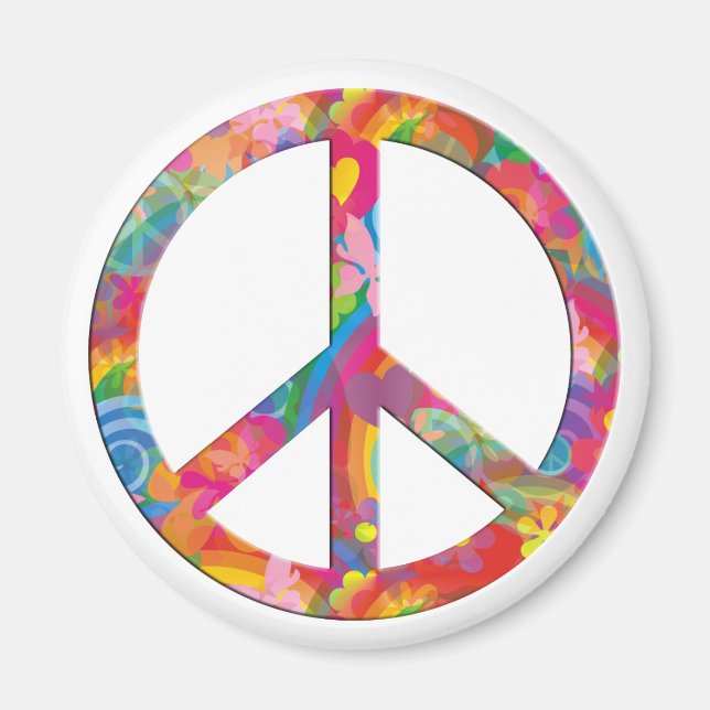 Flower Power Peace Magnet (Front)