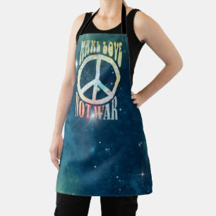 Flower Power Peace - Make Love Not War 1 Apron