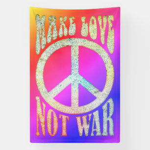 Flower Power Peace - Make Love Not War 1 Banner