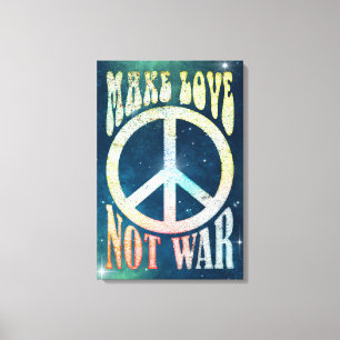 Flower Power Peace - Make Love Not War 1 Canvas Print