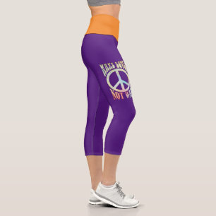 Flower Power Peace - Make Love Not War 1 Capri Leggings