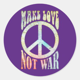 Flower Power Peace - Make Love Not War 1 Classic Round Sticker