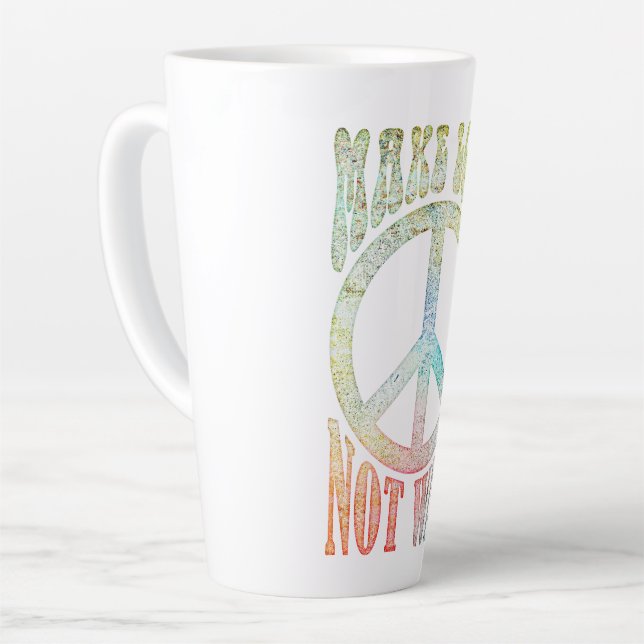 Flower Power Peace - Make Love Not War 1 Latte Mug (Left Angle)