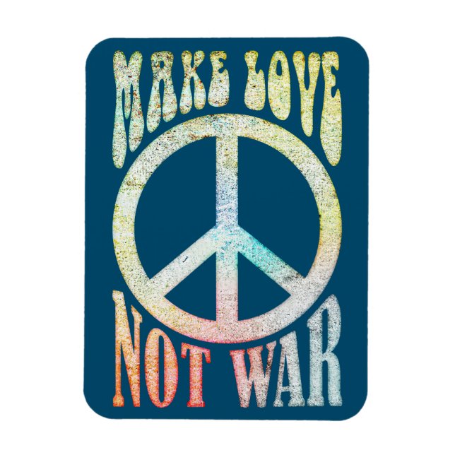 Flower Power Peace - Make Love Not War 1 Magnet (Vertical)