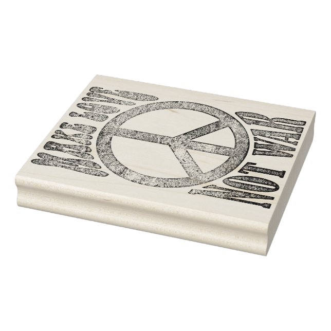 Flower Power Peace - Make Love Not War 1 Rubber Stamp (Stamp)