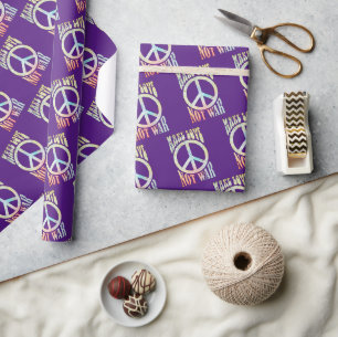 Flower Power Peace - Make Love Not War 1 Wrapping Paper