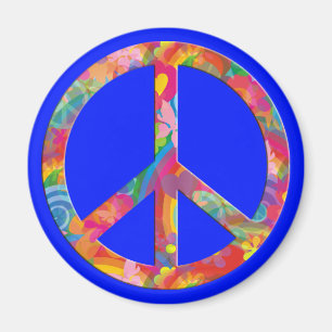 Flower Power Peace   royal Magnet