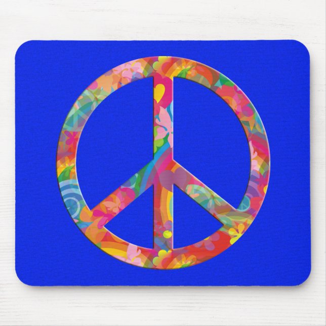 Flower Power Peace | royal splatter Mouse Mat (Front)