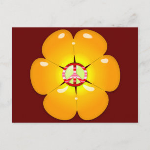 Flower Power Peace Sign Postcard