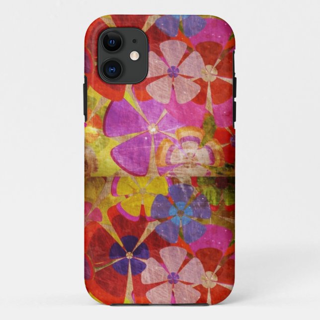 Flower Power Pink, Blue, Red, Purple Case-Mate iPhone Case (Back)
