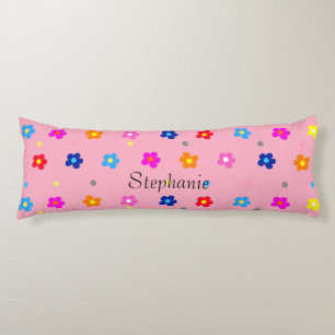 Flower Power Pink Personalised Body Cushion
