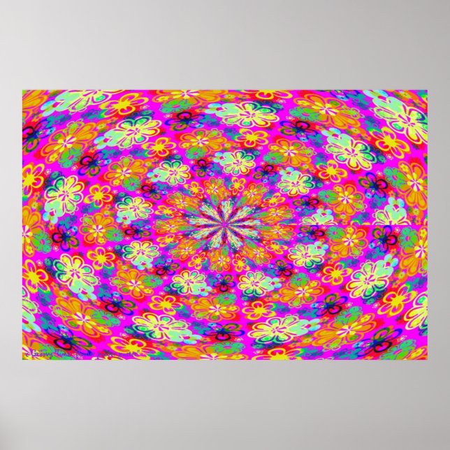 FLOWER POWER POSTERS - GROOVY TIMZ - TRIPPY GIFTS (Front)