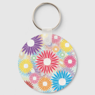 Flower Power Print Key Ring