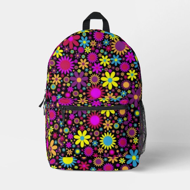 Flower Power Printed Backpack (Front)