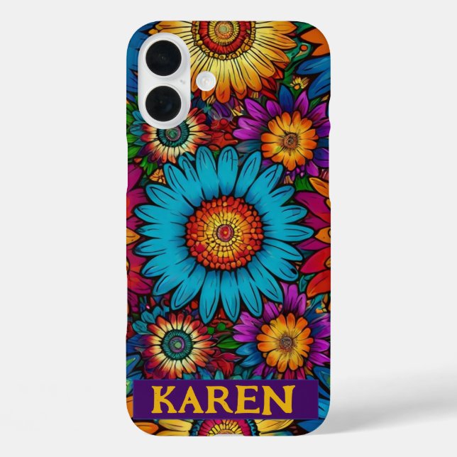 Flower Power Psychedelic Retro 60s Hippie Gift Case-Mate iPhone Case (Back)