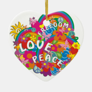 Flower Power Rainbow Ceramic Tree Decoration