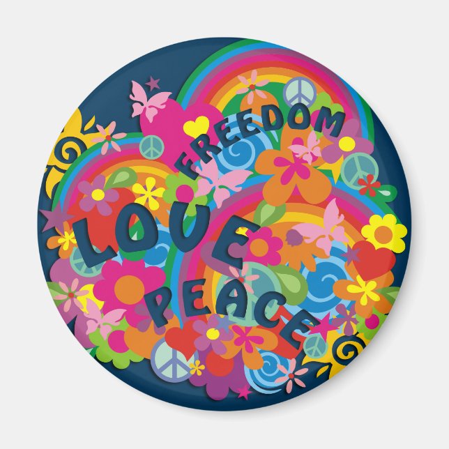 Flower Power Rainbow Magnet (Front)