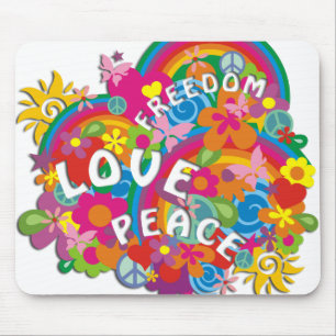 Flower Power Rainbow Mouse Mat