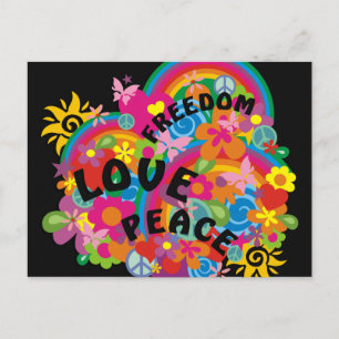 Flower Power Rainbow Postcard