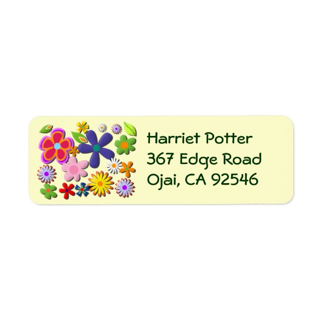 Flower Power Retro Floral Vector (Front)