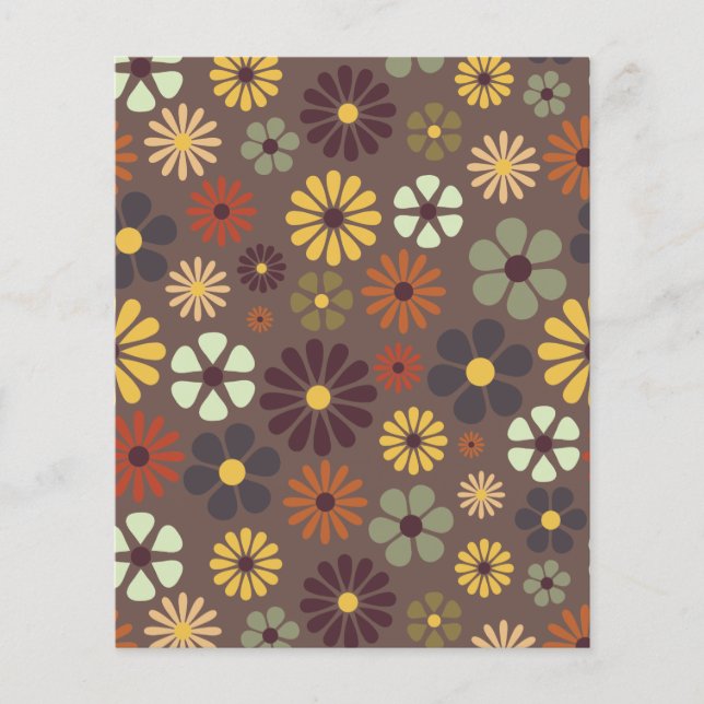 Flower Power Retro Hippy Flowers Scrapbook Paper (Front)