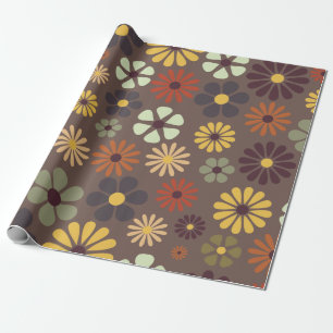 Flower Power Retro Hippy Flowers Wrapping Paper