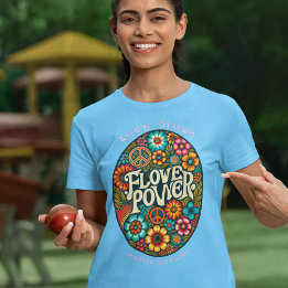 Flower Power Retro Vintage 60’s Custom T-Shirt