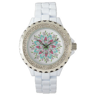 Flower Power Rhinestone Watch