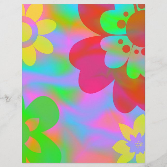 Flower Power Scrapbook Paper (Front)