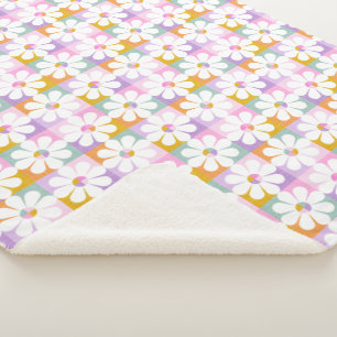 Flower power sherpa blanket