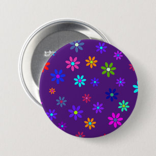 Flower Power Shower - coloured pattern 1 7.5 Cm Round Badge
