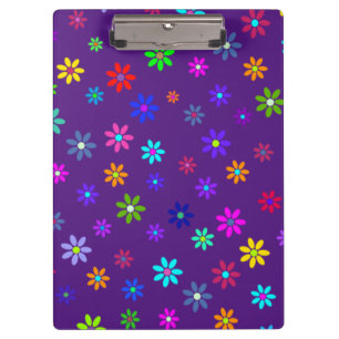 Flower Power Shower - coloured pattern 1 Clipboard
