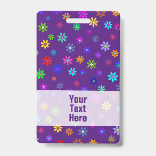 Flower Power Shower - coloured pattern 1 ID Badge